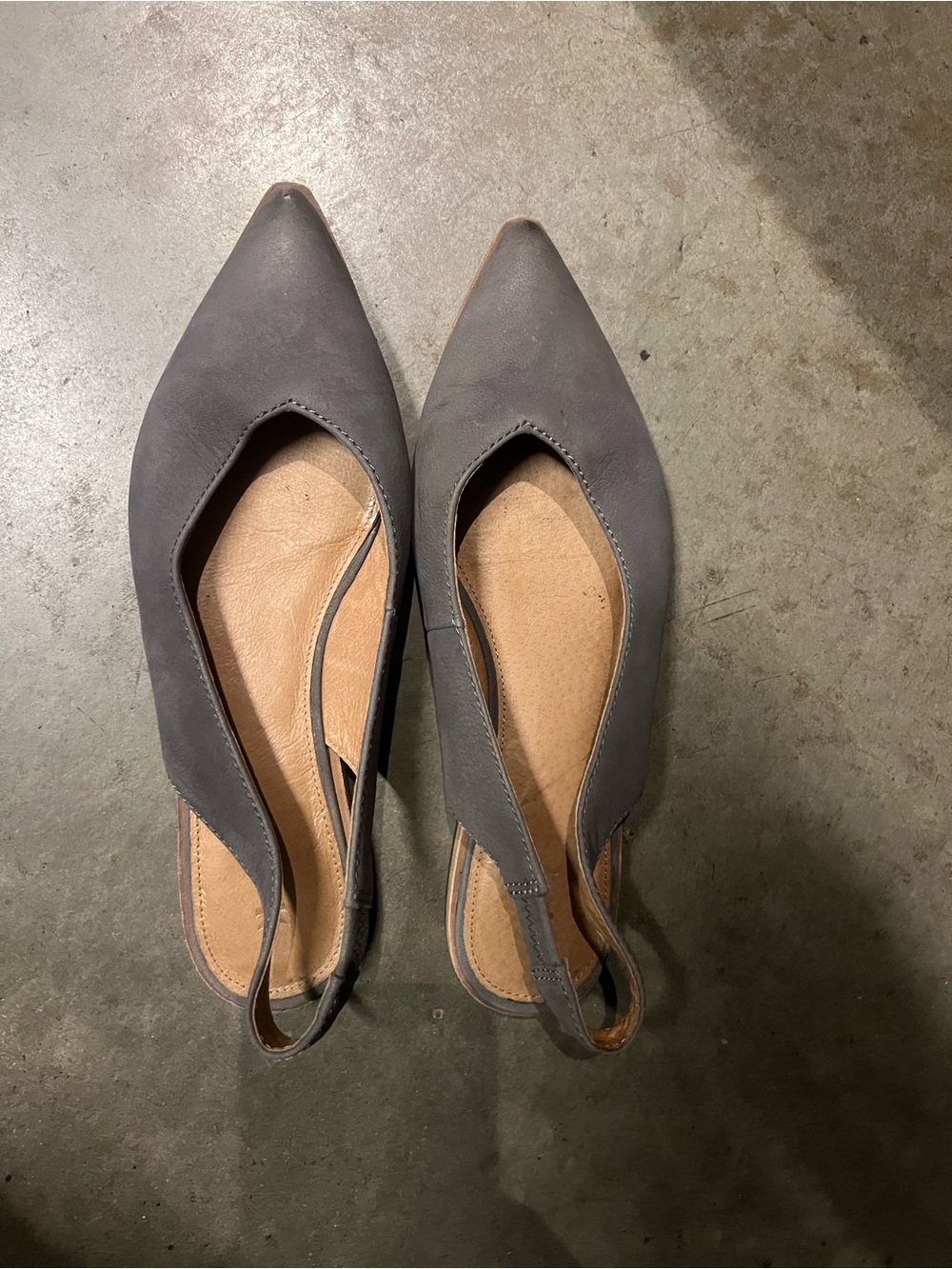 Frye Women's Pointed Slingback Flats in Gray - Picture 4 of 4